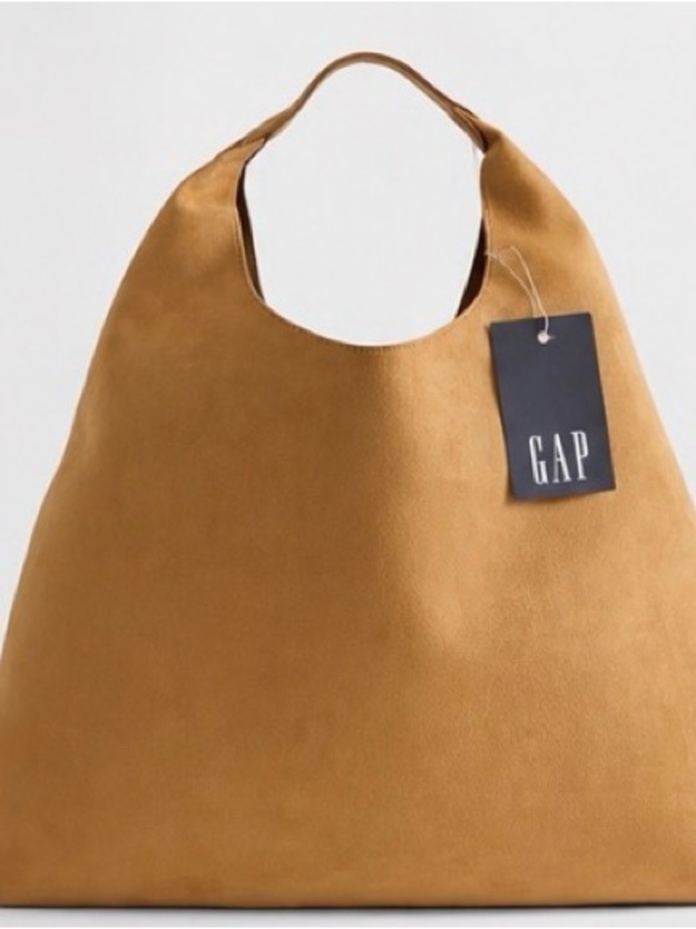 NWT GAP Slouchy Honey Brown Vegan Suede Oversized Shoulder Hobo